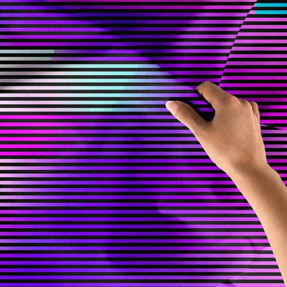 Renkli Çizgisel Akış Soyut Dijital Sanat Duvar Örtüsü 4859