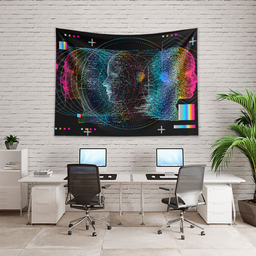 Çoklu Profil Veri Katmanları Dijital Sanat Duvar Örtüsü 4860