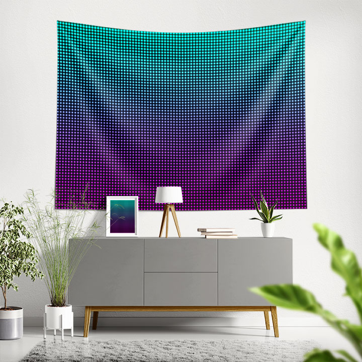 Nokta Desenli Gradyan Dijital Sanat Duvar Örtüsü 4863