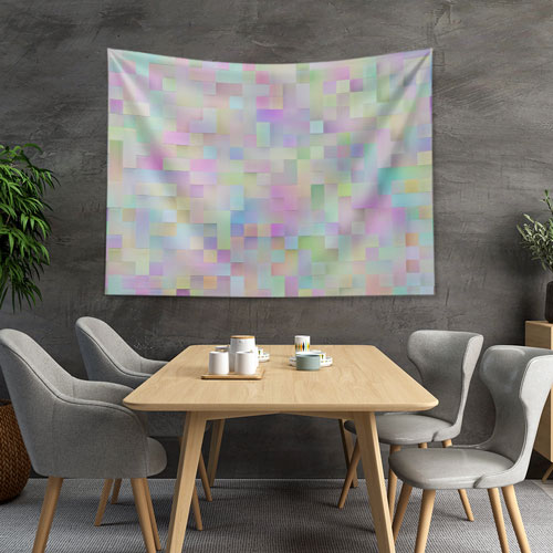 Pastel Mozaik Desenli Dijital Sanat Duvar Örtüsü 4866