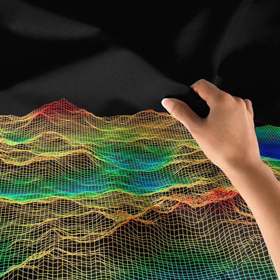 Renkli Wireframe Peyzaj Dijital Sanat Duvar Örtüsü 4868