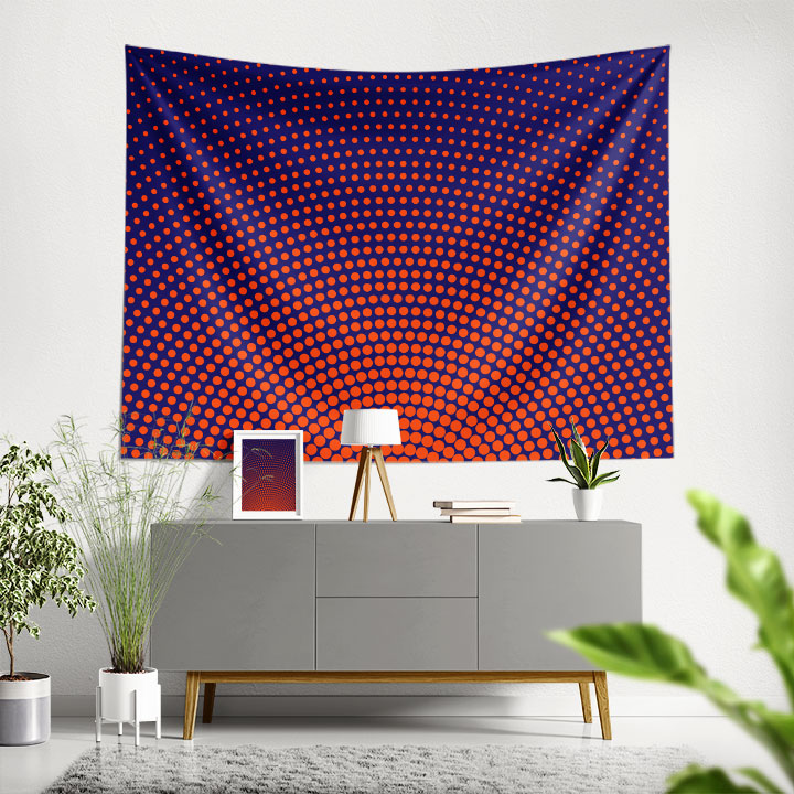 Radyal Nokta Desenli Dijital Sanat Duvar Örtüsü 4869