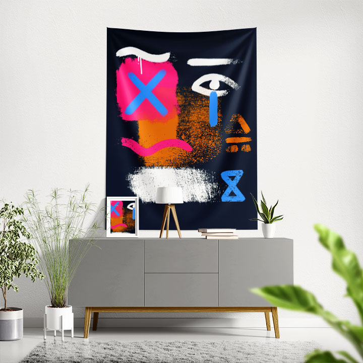 Soyut Figüratif Dijital Sanat Duvar Örtüsü 4883