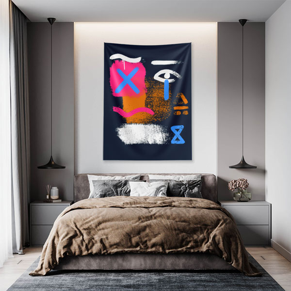 Soyut Figüratif Dijital Sanat Duvar Örtüsü 4883