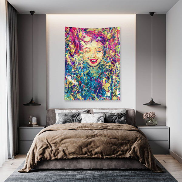 Renk Patlamalı Ekspresif Portre Dijital Sanat Duvar Örtüsü 4884
