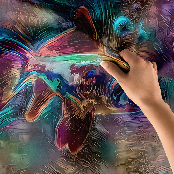 Renkli Soyut Balık Sanatı Duvar Örtüsü 4949