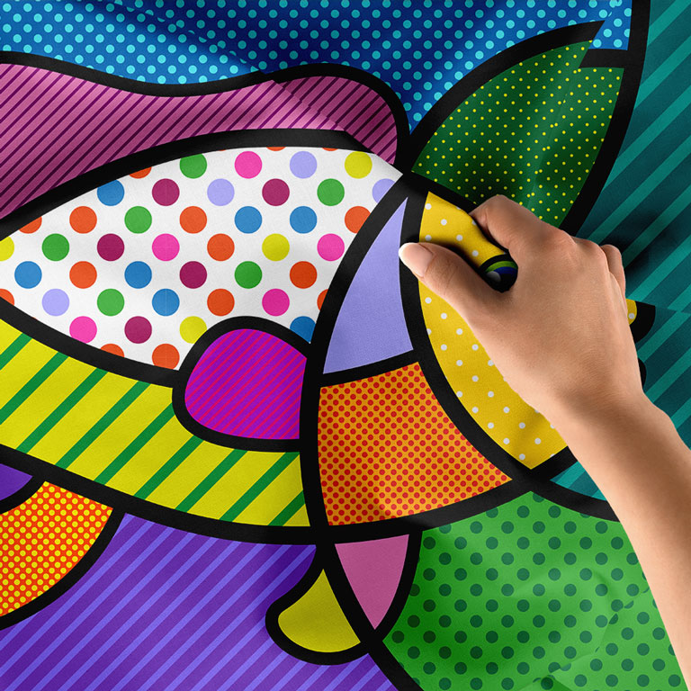 Renkli Pop Art Balık Figürlü Duvar Örtüsü 4956