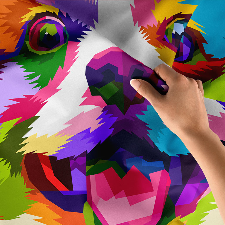 Renkli Pop Art Köpek Portresi Duvar Örtüsü 4959