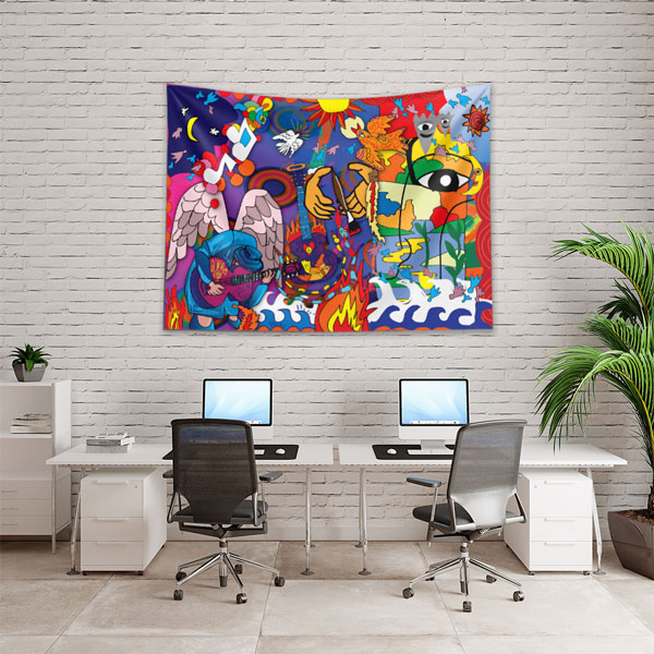 Renk Patlaması Soyut Grafiti Duvar Örtüsü 5020