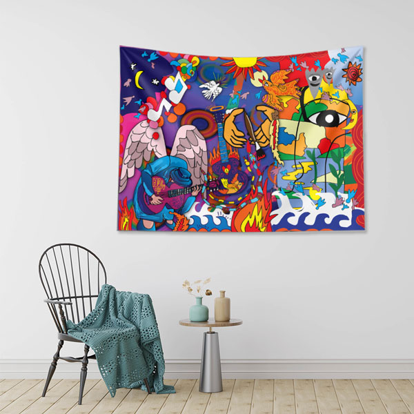 Renk Patlaması Soyut Grafiti Duvar Örtüsü 5020