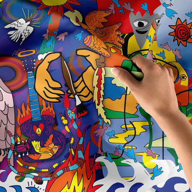 Renk Patlaması Soyut Grafiti Duvar Örtüsü 5020