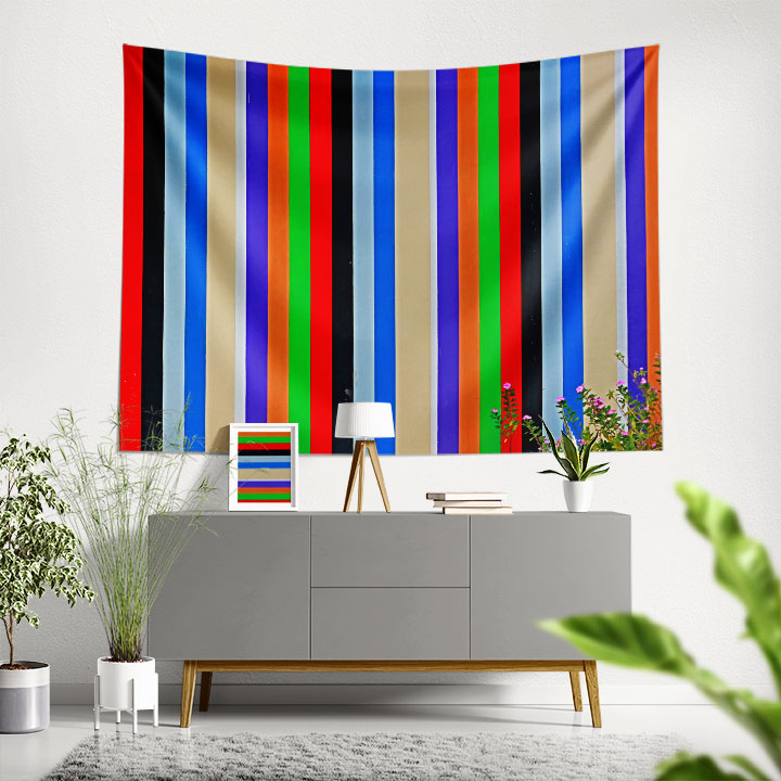 Renkli Çizgili Duvar Örtüsü 5024