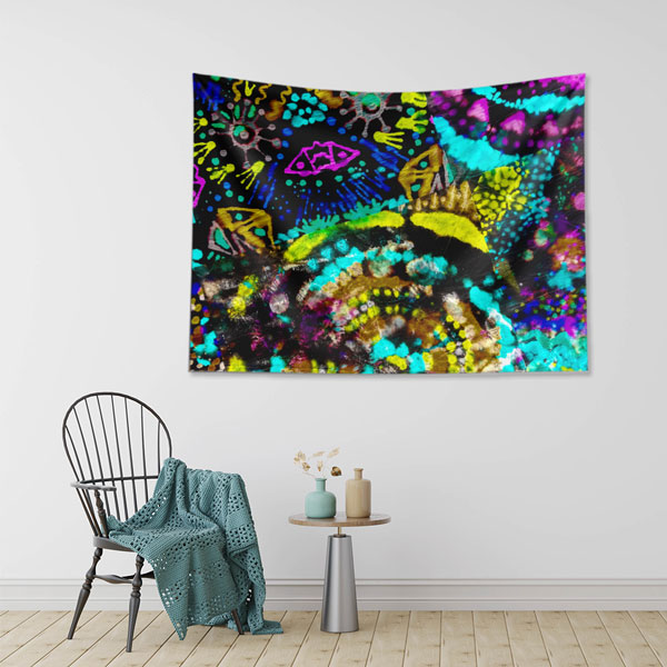 duvar-ortusu-5026-01 Neon Soyut Grafiti Duvar Örtüsü 5026