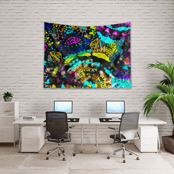 duvar-ortusu-5026-02 Neon Soyut Grafiti Duvar Örtüsü 5026