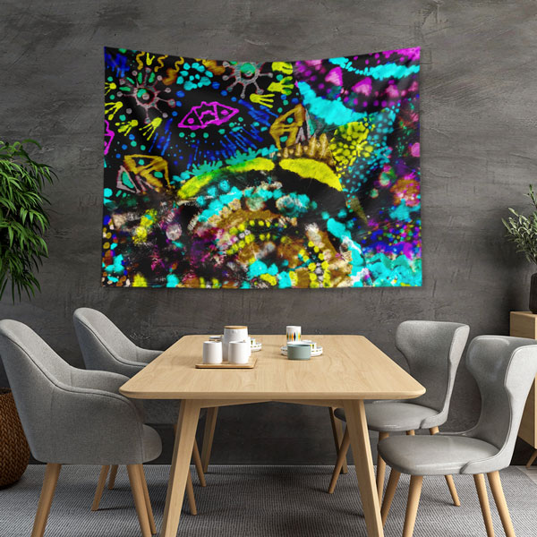 duvar-ortusu-5026-04 Neon Soyut Grafiti Duvar Örtüsü 5026