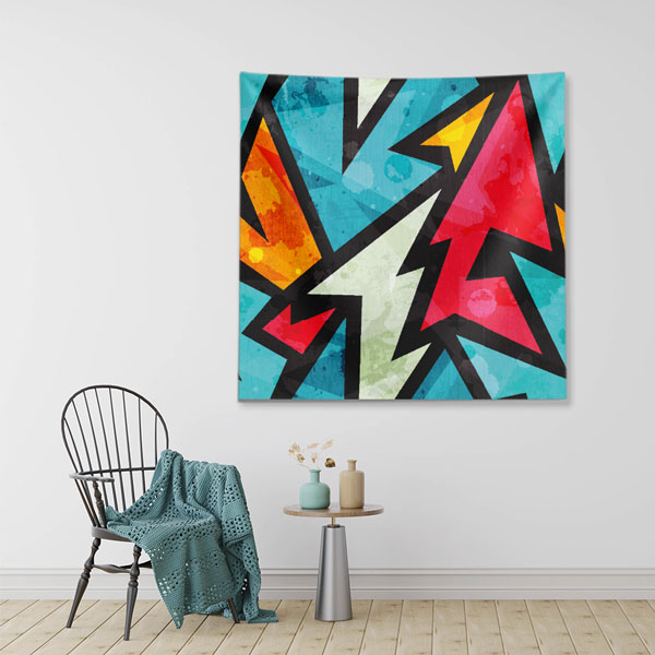 Geometrik Ok Desenli Duvar Örtüsü 5027