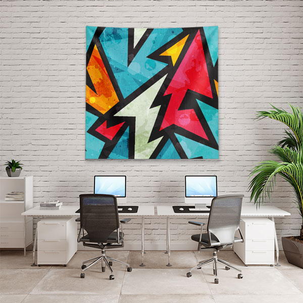 Geometrik Ok Desenli Duvar Örtüsü 5027