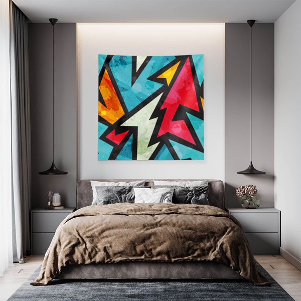 Geometrik Ok Desenli Duvar Örtüsü 5027