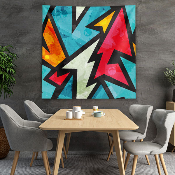 Geometrik Ok Desenli Duvar Örtüsü 5027