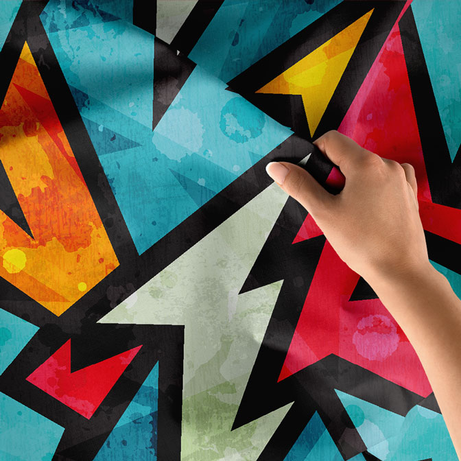 Geometrik Ok Desenli Duvar Örtüsü 5027