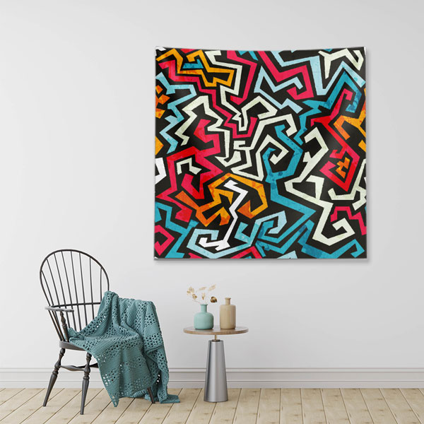 Zigzag Soyut Duvar Örtüsü 5028