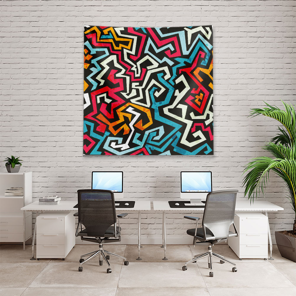 Zigzag Soyut Duvar Örtüsü 5028