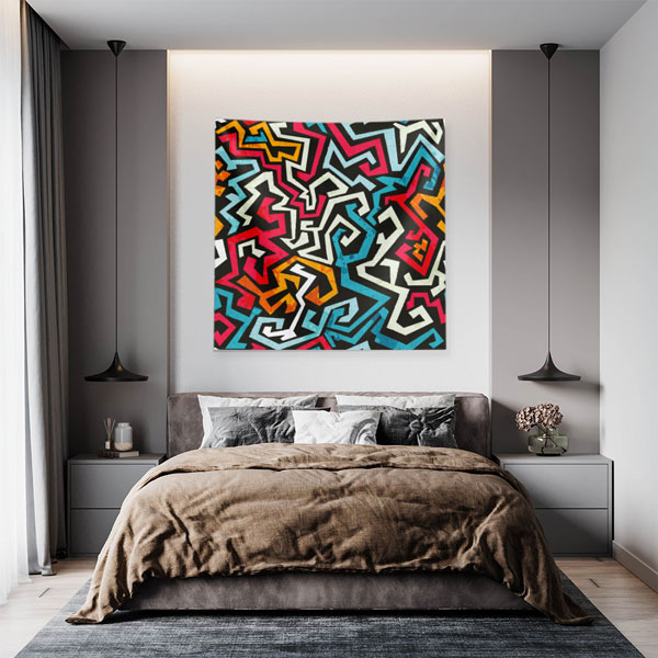 Zigzag Soyut Duvar Örtüsü 5028