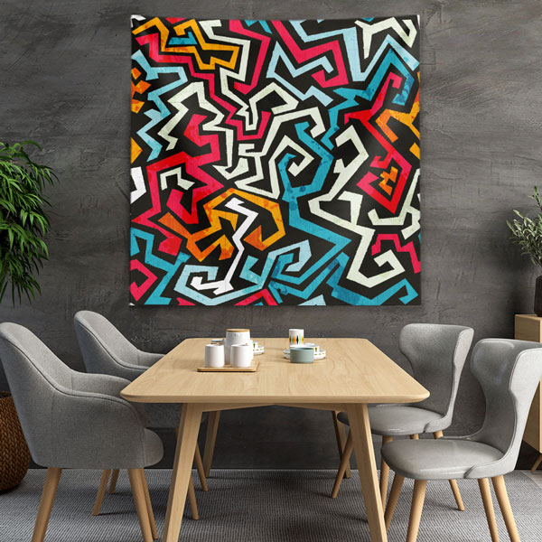 Zigzag Soyut Duvar Örtüsü 5028