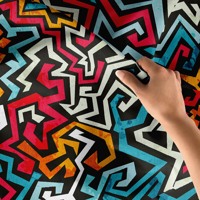 Zigzag Soyut Duvar Örtüsü 5028