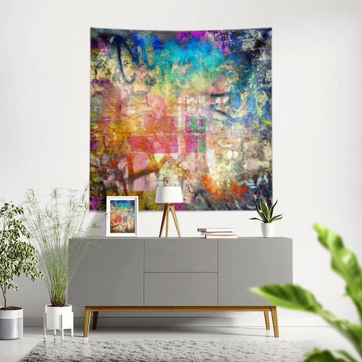 Renk Geçişli Soyut Duvar Örtüsü 5030