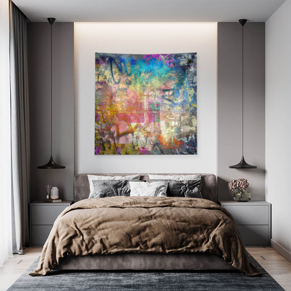 Renk Geçişli Soyut Duvar Örtüsü 5030