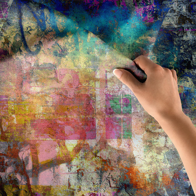 Renk Geçişli Soyut Duvar Örtüsü 5030