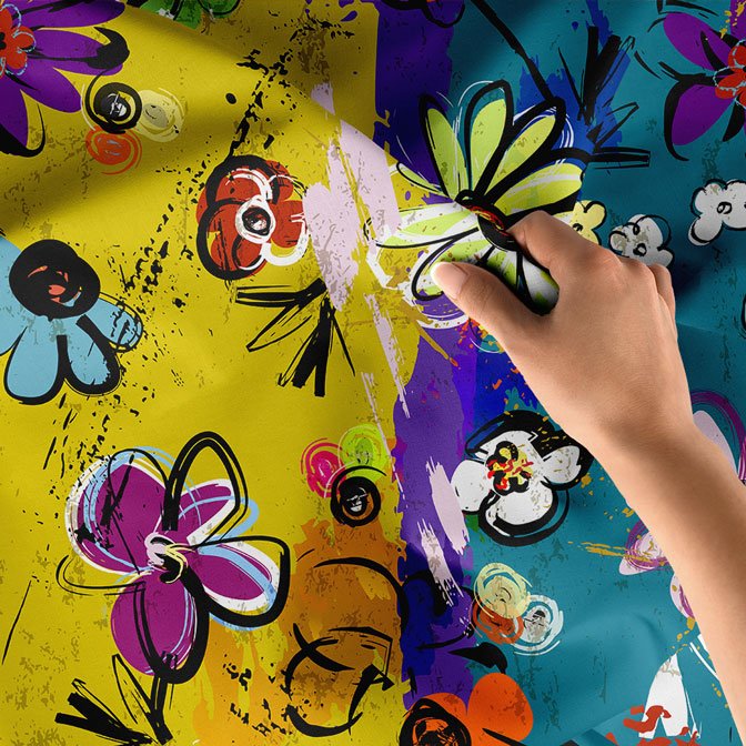 Renkli Çiçek Desenli Duvar Örtüsü 5031