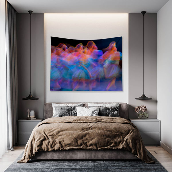 Hareketli Dans Figürleri Temalı Sanatsal Duvar Örtüsü 5079