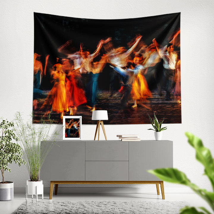 Hareketli Dans Sahnesi Temalı Sanatsal Duvar Örtüsü 5085