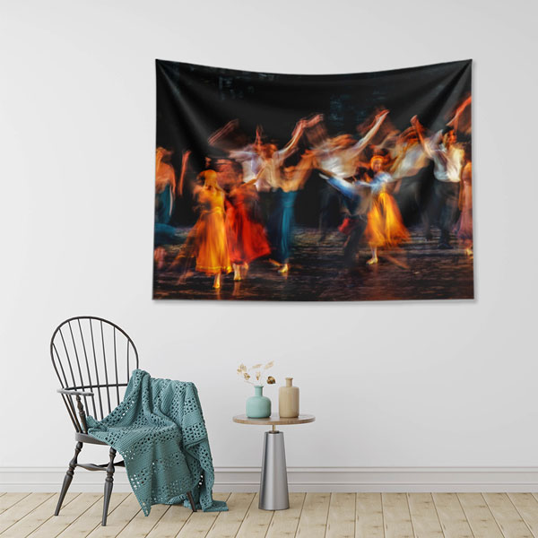 Hareketli Dans Sahnesi Temalı Sanatsal Duvar Örtüsü 5085