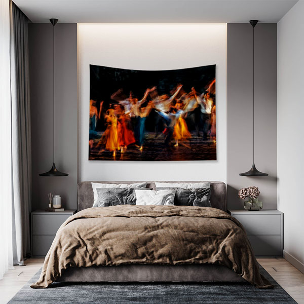 Hareketli Dans Sahnesi Temalı Sanatsal Duvar Örtüsü 5085