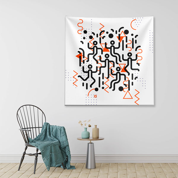 Soyut Geometrik Dans ve Ritim Tasarım Duvar Örtüsü 5089