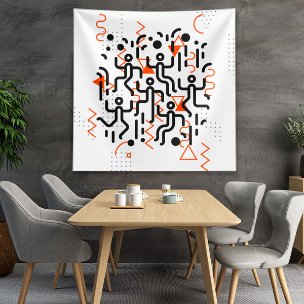 Soyut Geometrik Dans ve Ritim Tasarım Duvar Örtüsü 5089