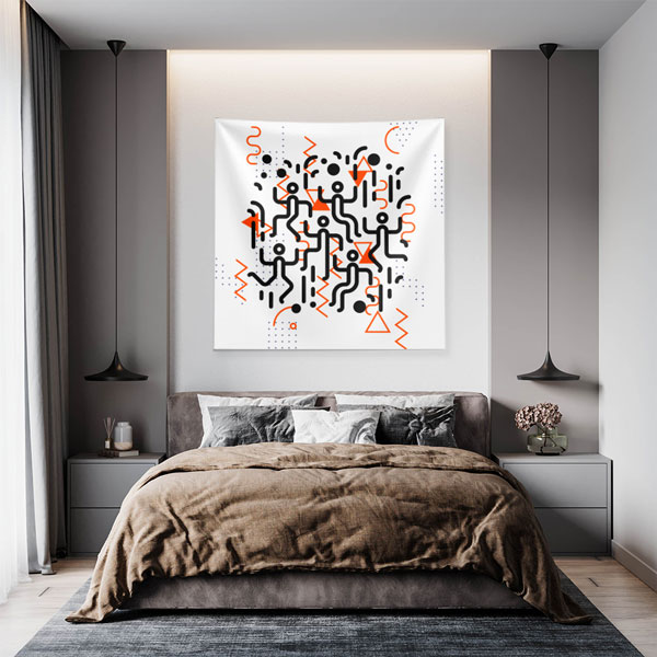 Soyut Geometrik Dans ve Ritim Tasarım Duvar Örtüsü 5089