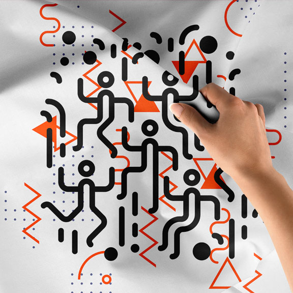 Soyut Geometrik Dans ve Ritim Tasarım Duvar Örtüsü 5089