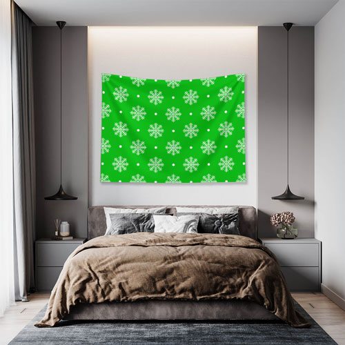 Kar Tanesi Desenli Renkli Duvar Örtüsü 5187