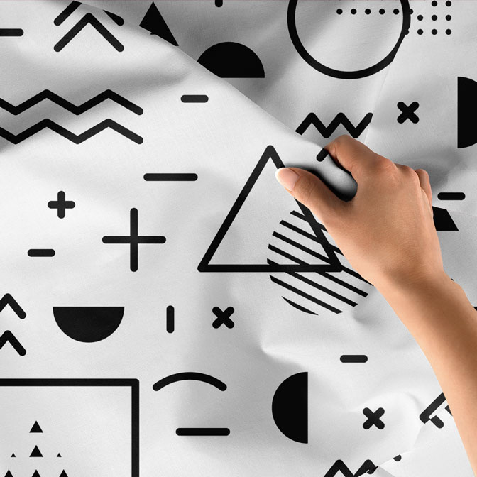 Soyut İkonlu Memphis Stil Geometrik Duvar Örtüsü 5194