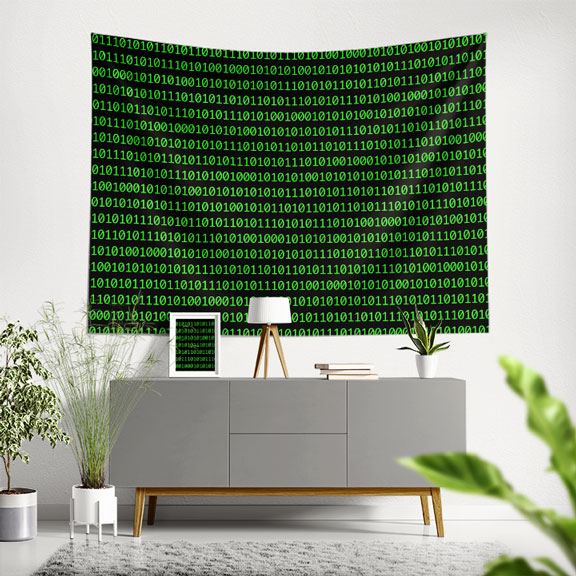 duvar-ortusu-5404-00 Binary Kod Desenli Teknoloji Duvar Örtüsü 5404