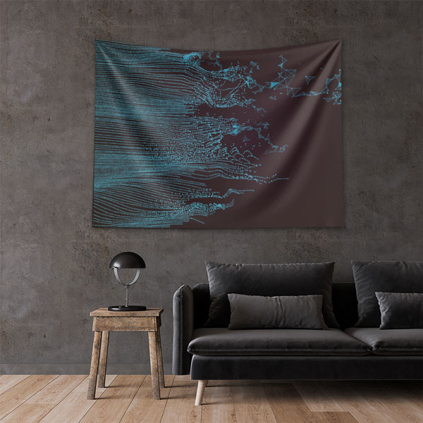 duvar-ortusu-5419-02 Dijital Veri Akışı ve Noktasal Ağ Tasarımlı Modern Duvar Örtüsü 5419