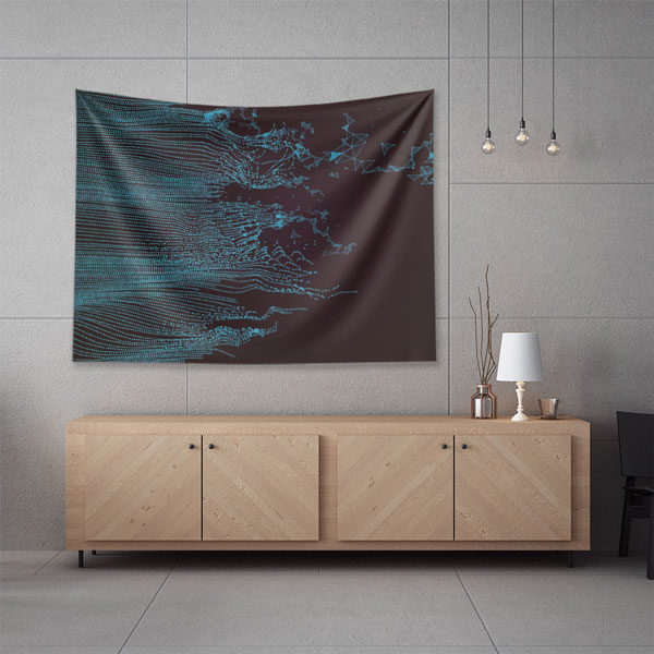 duvar-ortusu-5419-05 Dijital Veri Akışı ve Noktasal Ağ Tasarımlı Modern Duvar Örtüsü 5419