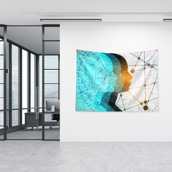 Modern Silüet ve Bağlantı Desenli Duvar Örtüsü 5488