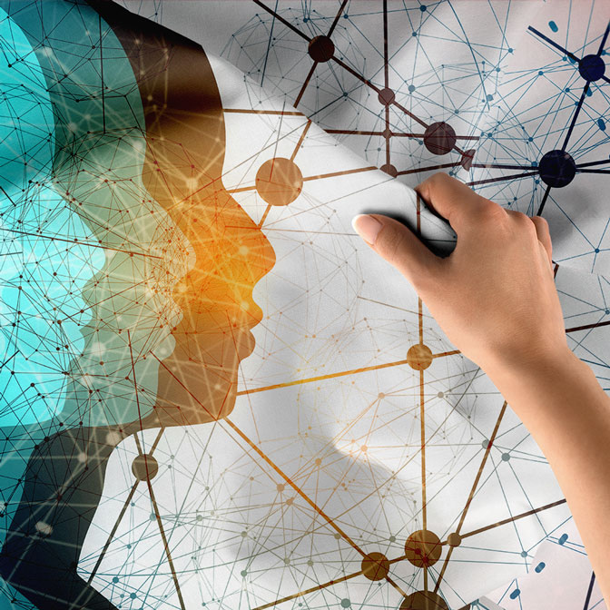 Modern Silüet ve Bağlantı Desenli Duvar Örtüsü 5488