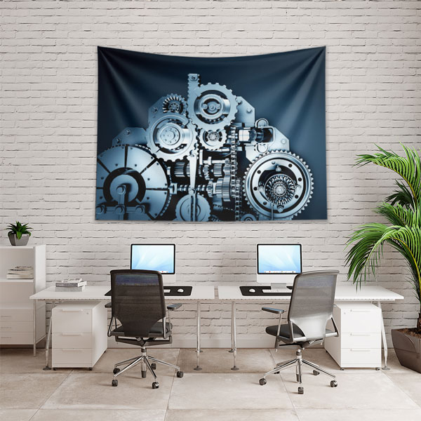 Endüstriyel Metal Dişli Mekanizma Tasarımlı Duvar Örtüsü 5504