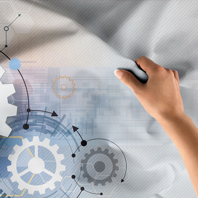 duvar-ortusu-5505-05 Mavi Beyaz Teknoloji ve Dişli Çark Tasarımlı Duvar Örtüsü 5505